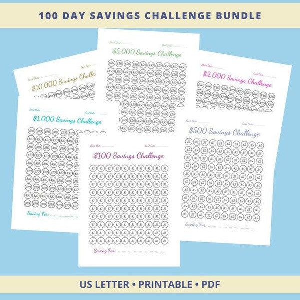 100-Day Money Savings Challenge Bundle