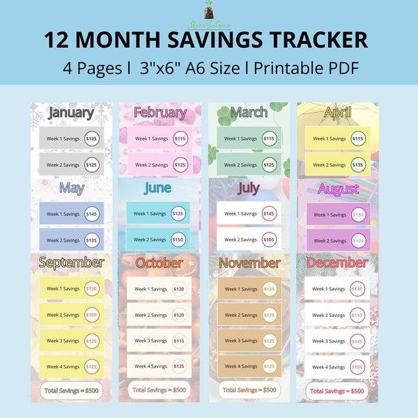12 Mini Monthly Savings Trackers