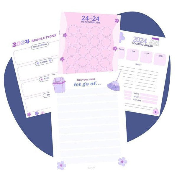 2024 Resolutions, Ideas and Goals Printables With Bonus!
