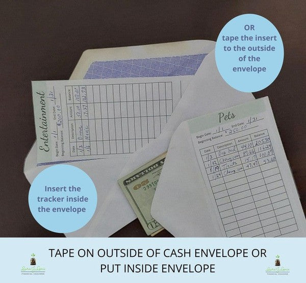72 Cash Envelope Inserts With 25 Categories