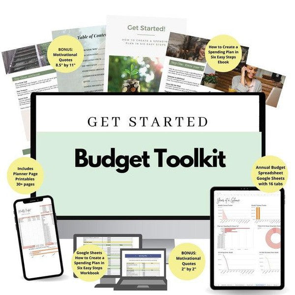 Get Started Budget Toolkit with BONUS Motivational Quotes!